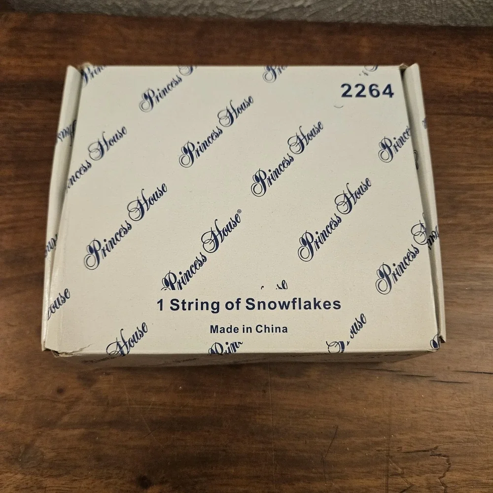 Princess House 1 String Of Snowflakes New In‎ Original Box 2264 White Glitter